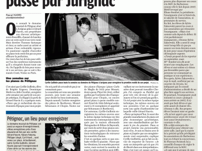 Article "La Charente Libre" - Enregistrement HELLDUNKEL à Pétignac